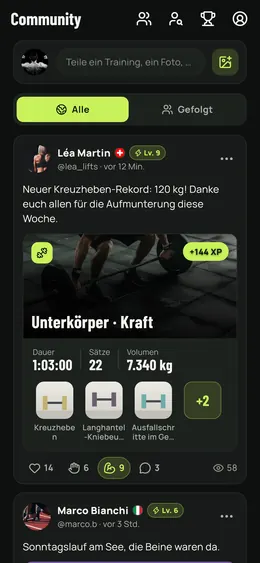 Die Pinnwand der Community