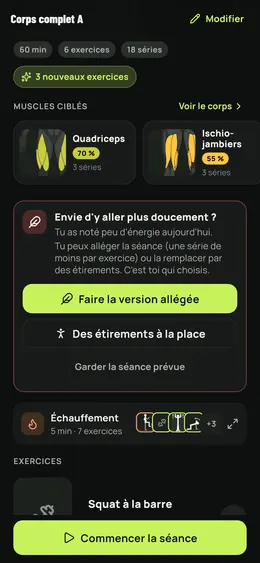 Une séance plus douce proposée, jamais imposée