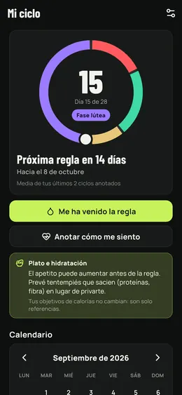 El día del ciclo, la fase y la próxima regla