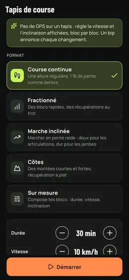 Le choix de la séance sur tapis