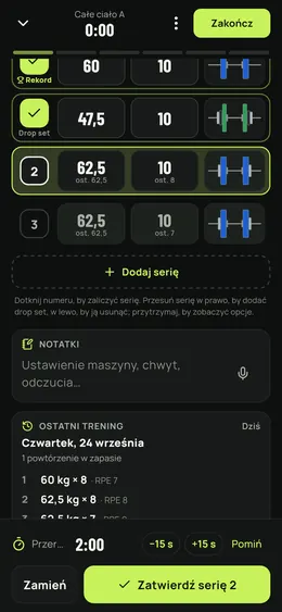 Drop set dodany przesunięciem