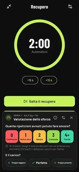Valutare lo sforzo durante il recupero