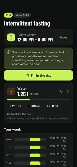 A fast in progress: window and today's water